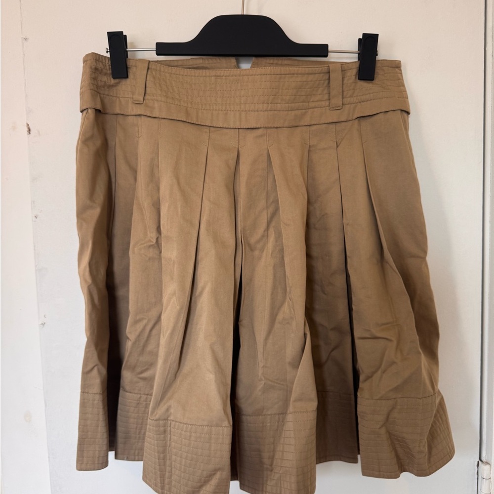 Tan Pleated Women's Skirt